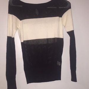 Black and white knitted sweater